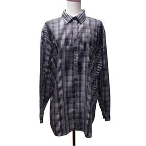 JF J. Ferrar Slim Mechanical Stretch Long Sleeve Button Up Shirt Size XL